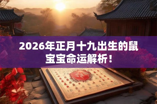 2026年正月十九出生的鼠宝宝命运解析! 2026年正月十九出生的鼠宝宝命运解析!