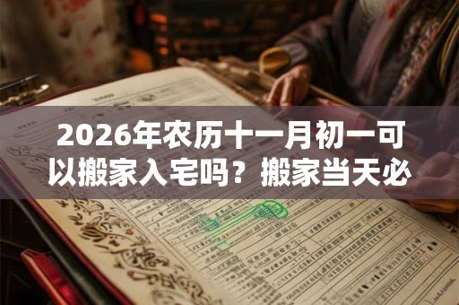 2026年农历十一月初一可以搬家入宅吗?搬家当天必须入住吗? 2026年农历十一月初一可以搬家入宅吗?搬家当天必须入住吗?