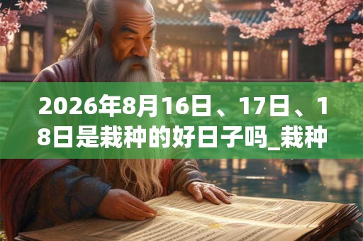 2026年8月16日、17日、18日是栽种的好日子吗_栽种可以吗