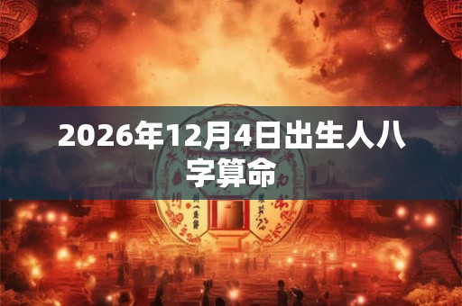 2026年12月4日出生人八字算命 2026年12月4日出生人八字算命