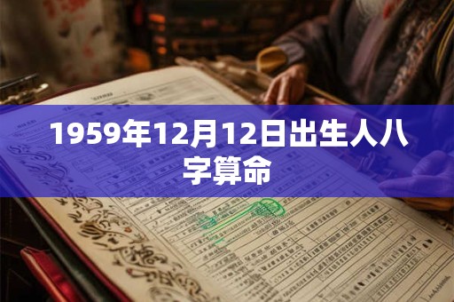 1959年12月12日出生人八字算命