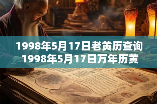 1998年5月17日老黄历查询 1998年5月17日万年历黄道吉日 1998年5月17日老黄历查询 1998年5月17日万年历黄道吉日