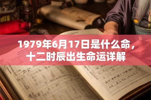 1979年6月17日是什么命,十二时辰出生命运详解 1979年6月17日是什么命,十二时辰出生命运详解