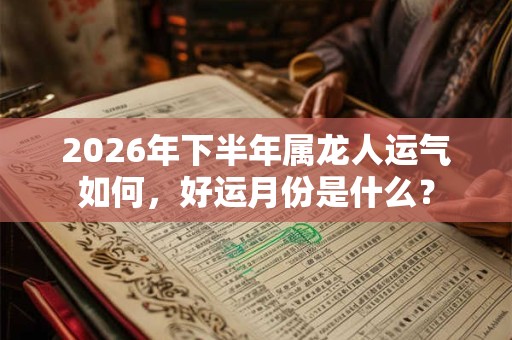 2026年下半年属龙人运气如何,好运月份是什么? 2026年下半年属龙人运气如何,好运月份是什么?