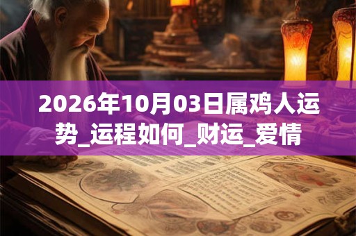 2026年10月03日属鸡人运势_运程如何_财运_爱情 2026年10月03日属鸡人运势_运程如何_财运_爱情