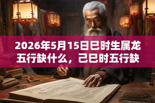 2026年5月15日巳时生属龙五行缺什么，己巳时五行缺什么