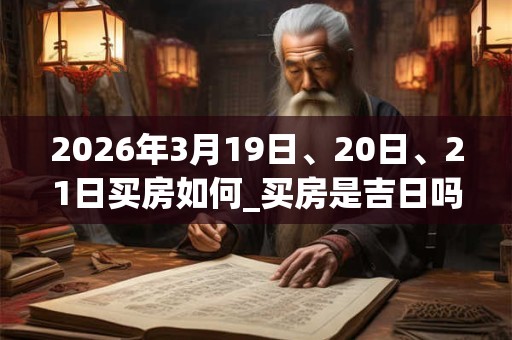 2026年3月19日、20日、21日买房如何_买房是吉日吗 2026年3月19日、20日、21日买房如何_买房是吉日吗
