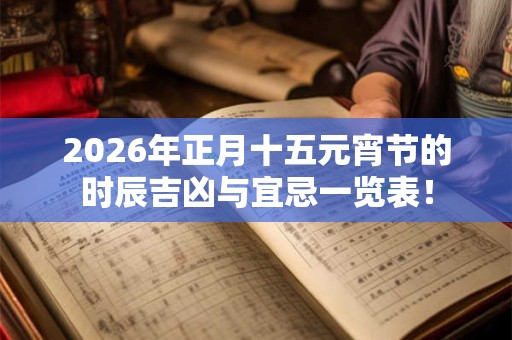 2026年正月十五元宵节的时辰吉凶与宜忌一览表! 2026年正月十五元宵节的时辰吉凶与宜忌一览表!