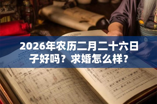 2026年农历二月二十六日子好吗？求婚怎么样？