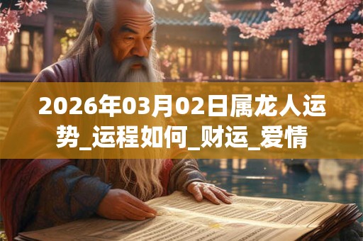 2026年03月02日属龙人运势_运程如何_财运_爱情