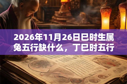 2026年11月26日巳时生属兔五行缺什么，丁巳时五行缺什么