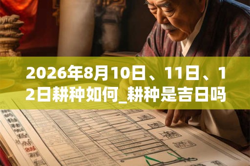 2026年8月10日、11日、12日耕种如何_耕种是吉日吗 2026年8月10日、11日、12日耕种如何_耕种是吉日吗