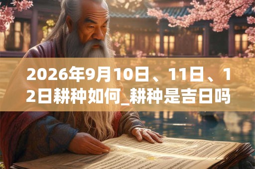 2026年9月10日、11日、12日耕种如何_耕种是吉日吗 2026年9月10日、11日、12日耕种如何_耕种是吉日吗
