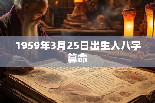 1959年3月25日出生人八字算命 1959年3月25日出生人八字算命