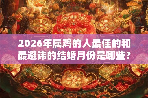 2026年属鸡的人最佳的和最避讳的结婚月份是哪些？