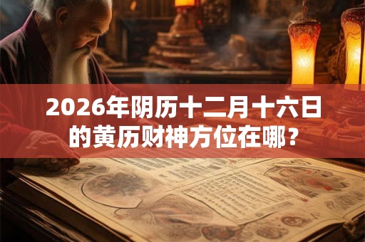 2026年阴历十二月十六日的黄历财神方位在哪? 2026年阴历十二月十六日的黄历财神方位在哪?
