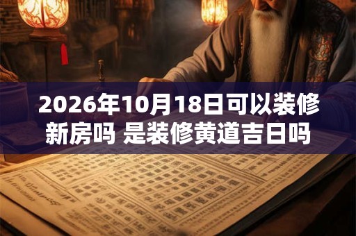 2026年10月18日可以装修新房吗 是装修黄道吉日吗 2026年10月18日可以装修新房吗 是装修黄道吉日吗
