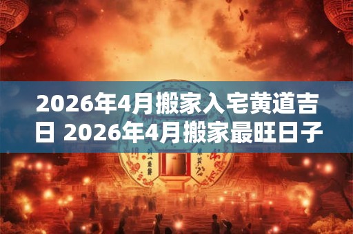 2026年4月搬家入宅黄道吉日 2026年4月搬家最旺日子 2026年4月搬家入宅黄道吉日 2026年4月搬家最旺日子