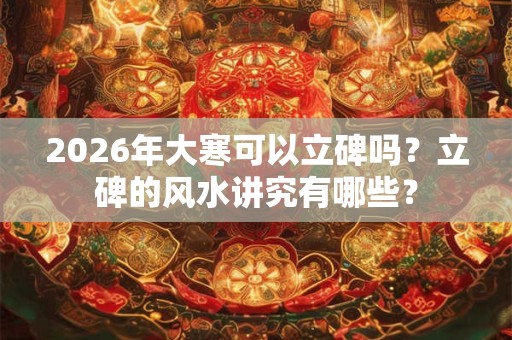 2026年大寒可以立碑吗?立碑的风水讲究有哪些? 2026年大寒可以立碑吗?立碑的风水讲究有哪些?