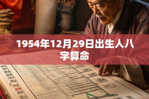 1954年12月29日出生人八字算命 1954年12月29日出生人八字算命