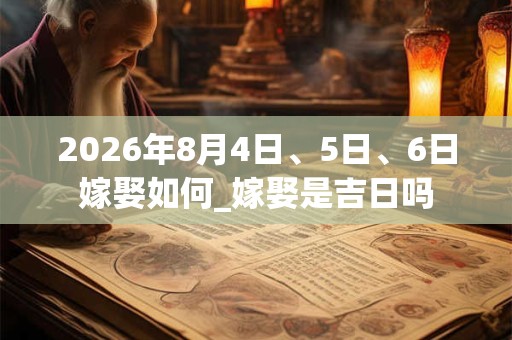 2026年8月4日、5日、6日嫁娶如何_嫁娶是吉日吗