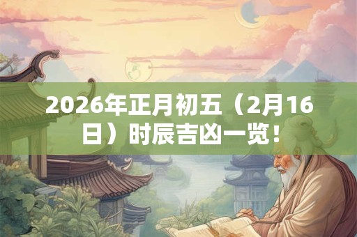 2026年正月初五(2月16日)时辰吉凶一览! 2026年正月初五(2月16日)时辰吉凶一览!