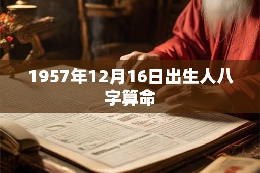 1957年12月16日出生人八字算命 1957年12月16日出生人八字算命