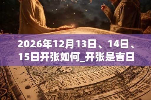 2026年12月13日、14日、15日开张如何_开张是吉日吗 2026年12月13日、14日、15日开张如何_开张是吉日吗