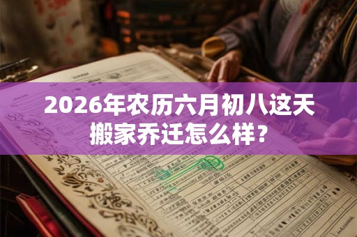 2026年农历六月初八这天搬家乔迁怎么样？