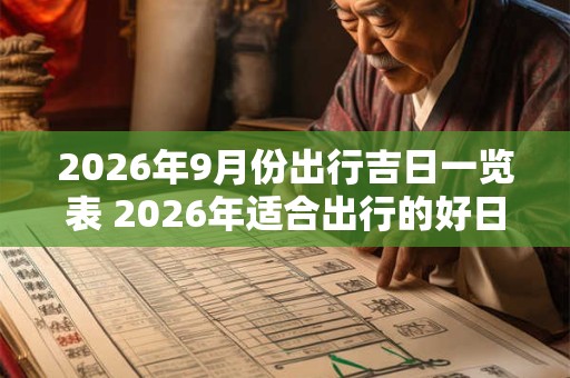 2026年9月份出行吉日一览表 2026年适合出行的好日子 2026年9月份出行吉日一览表 2026年适合出行的好日子