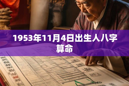1953年11月4日出生人八字算命 1953年11月4日出生人八字算命
