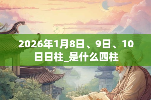 2026年1月8日、9日、10日日柱_是什么四柱