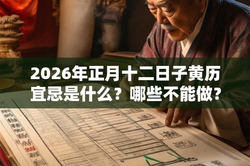 2026年正月十二日子黄历宜忌是什么?哪些不能做? 2026年正月十二日子黄历宜忌是什么?哪些不能做?