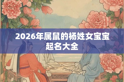2026年属鼠的杨姓女宝宝起名大全 2026年属鼠的杨姓女宝宝起名大全