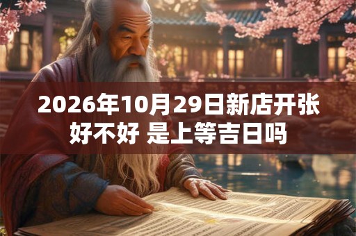 2026年10月29日新店开张好不好 是上等吉日吗