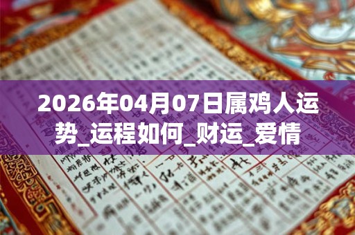 2026年04月07日属鸡人运势_运程如何_财运_爱情 2026年04月07日属鸡人运势_运程如何_财运_爱情