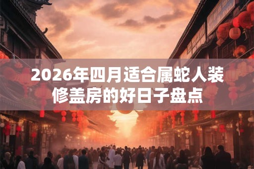 2026年四月适合属蛇人装修盖房的好日子盘点 2026年四月适合属蛇人装修盖房的好日子盘点