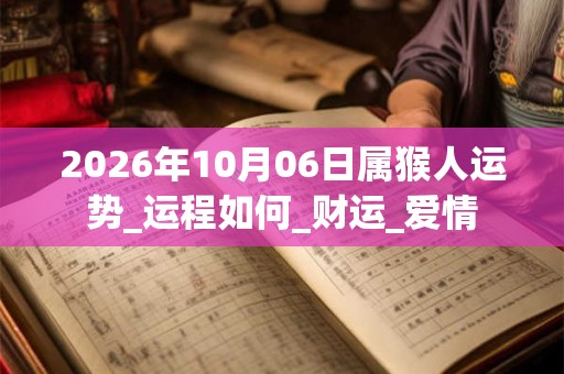 2026年10月06日属猴人运势_运程如何_财运_爱情 2026年10月06日属猴人运势_运程如何_财运_爱情