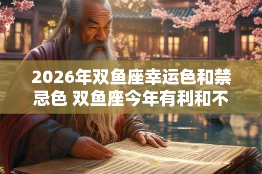 2026年双鱼座幸运色和禁忌色 双鱼座今年有利和不利颜色 2026年双鱼座幸运色和禁忌色 双鱼座今年有利和不利颜色