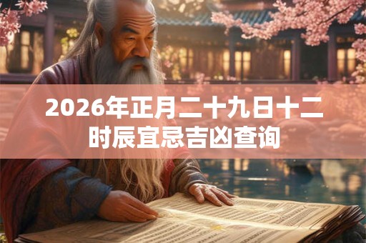 2026年正月二十九日十二时辰宜忌吉凶查询