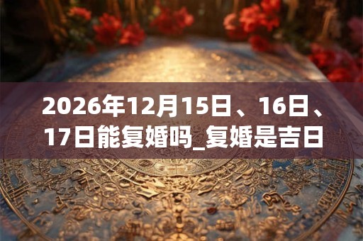 2026年12月15日、16日、17日能复婚吗_复婚是吉日吗 2026年12月15日、16日、17日能复婚吗_复婚是吉日吗