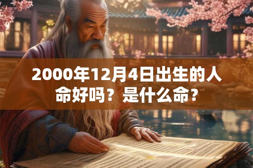 2000年12月4日出生的人命好吗？是什么命？