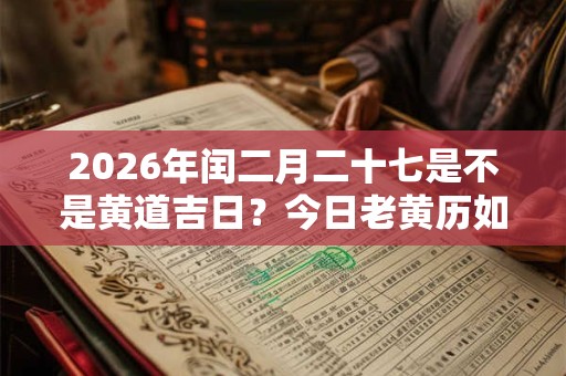 2026年闰二月二十七是不是黄道吉日?今日老黄历如何? 2026年闰二月二十七是不是黄道吉日?今日老黄历如何?