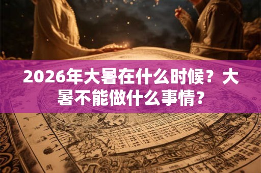 2026年大暑在什么时候？大暑不能做什么事情？