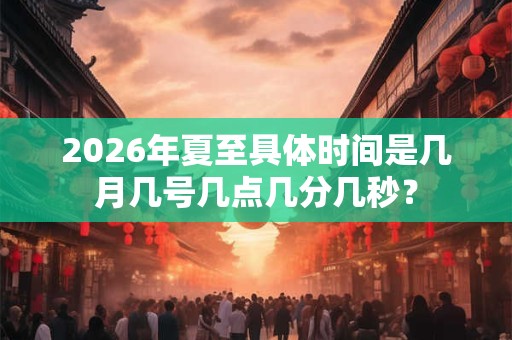2026年夏至具体时间是几月几号几点几分几秒? 2026年夏至具体时间是几月几号几点几分几秒?