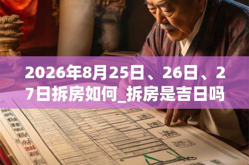 2026年8月25日、26日、27日拆房如何_拆房是吉日吗 2026年8月25日、26日、27日拆房如何_拆房是吉日吗
