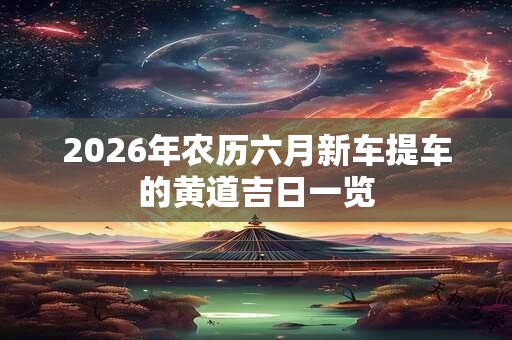 2026年农历六月新车提车的黄道吉日一览