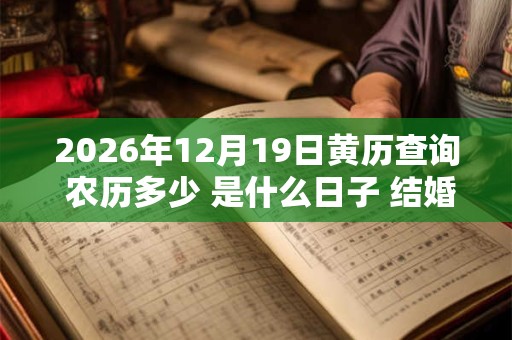 2026年12月19日黄历查询 农历多少 是什么日子 结婚吉时
