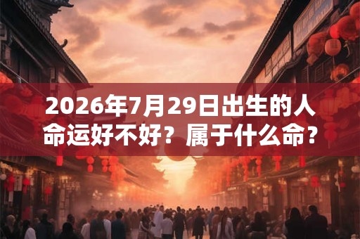 2026年7月29日出生的人命运好不好?属于什么命? 2026年7月29日出生的人命运好不好?属于什么命?