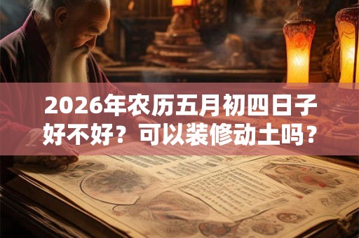 2026年农历五月初四日子好不好？可以装修动土吗？